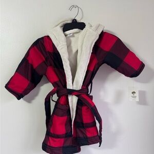 Tucker + Tate Kids Plaid Robe in Red and Black